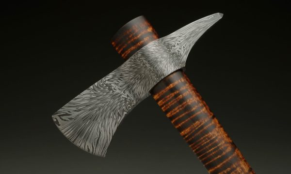 7.5" Dragon's Fire Damascus Steel Tomahawk Head