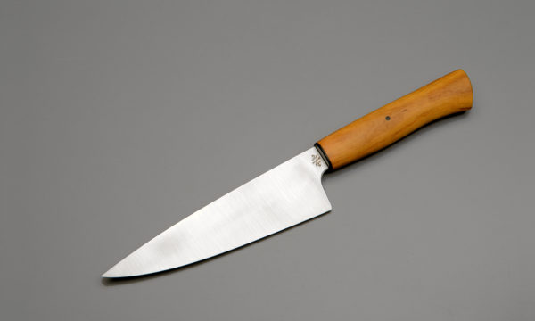 7" High Carbon Steel Chef Knife With Stabilized Tasmanian Huon Pine
