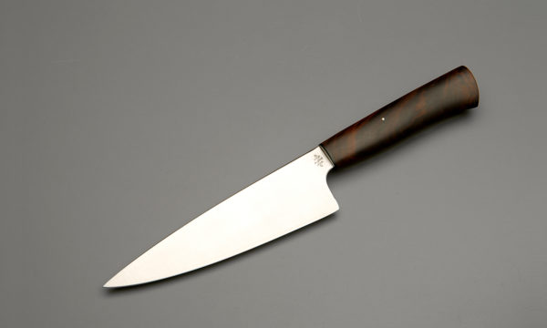 7" High Carbon Steel Chef Knife With Stabilized Walnut
