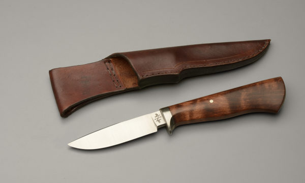 4" Drop Point Hunter Knife With Brown Dyed Maple