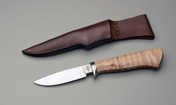 4" Drop Point Hunter (Lefty) With Curly Maple