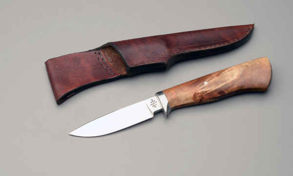 4" Drop point Hunter Knife With Rock Maple Crotch