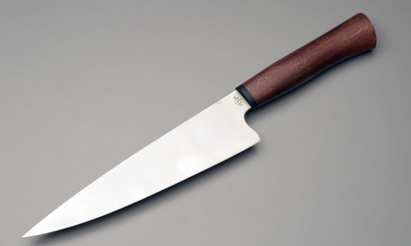 8" High Carbon Steel Chef Knife With Stabilized Sycamore Wood Handle