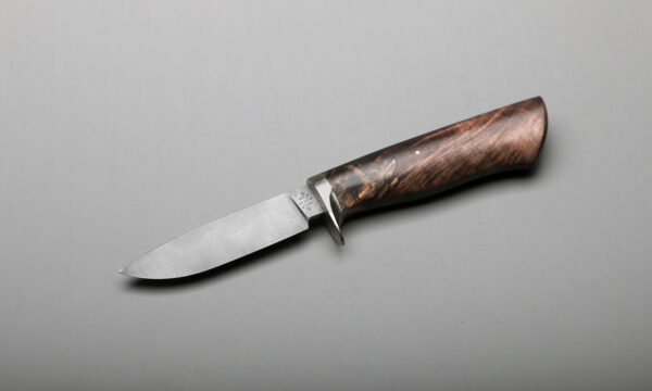 Drop Point Damascus & Brown Rock Maple Cook Knife