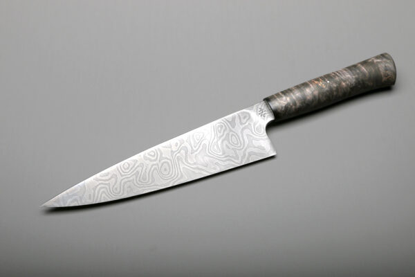 8" Damascus & Black Curly Maple Chef's Knife Made From Blade Forging